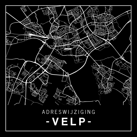 Moderne verhuiskaart met plattegrond van Velp