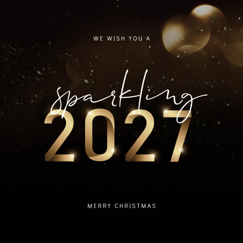 Sparkling zakelijke kerstkaart met jaartal