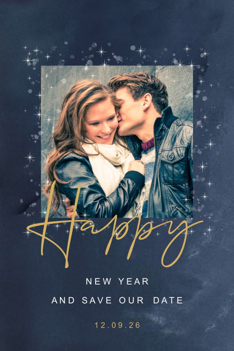 Hippe foto Save the Date kerstkaart
