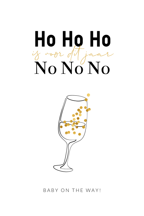 Kerst aankondiging zwangerschap met Ho ho ho is No no no