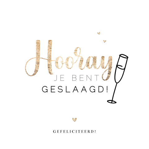 Hooray je bent geslaagd felicitatiekaart