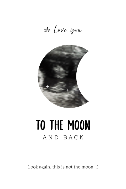 Echo foto in maan zwangerschapsaankondiging