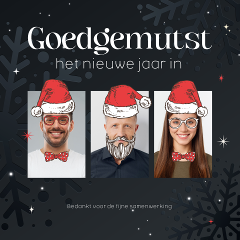 Grappige zakelijke kerstkaart kerstmuts