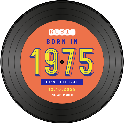50 jaar Abraham retro uitnodiging in bijzondere vorm van een lp