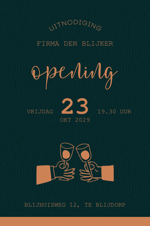 Zakelijke uitnodiging voor een opening met proostende glazen