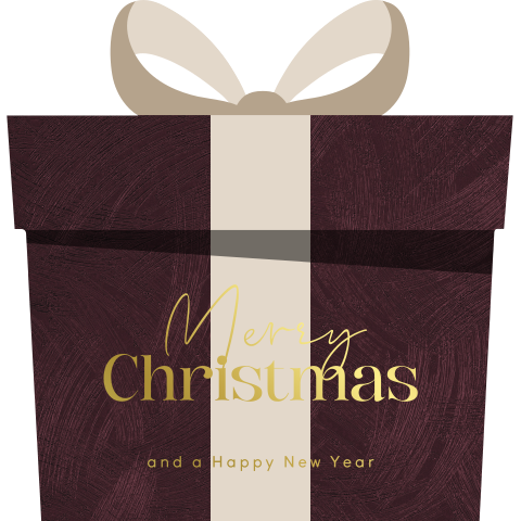 Cadeau kerstkaart zakelijk in aparte vorm met goudfolie