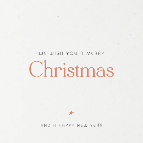 Rustige zakelijke kerstkaart met sterretje op duurzaam papier