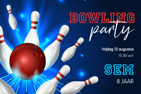 Verjaardag uitnodiging bowling party
