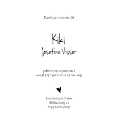 Silhouet kaartje karton look voor een zusje