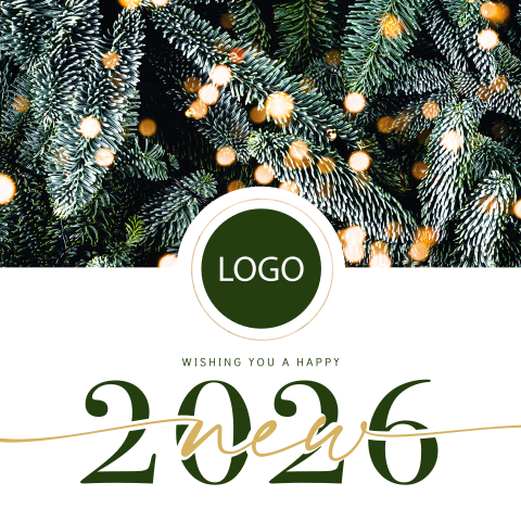 Trendy zakelijke kerstkaart met sfeer foto en logo