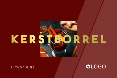 Gluhwein foto kerstborrel zakelijke uitnodiging met logo