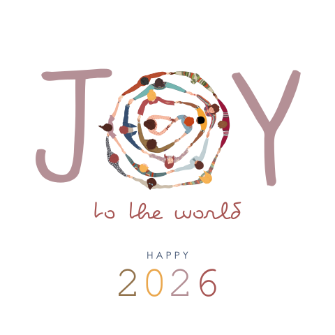 Joy to the world zakelijke kerstkaart kring mensen goed doel