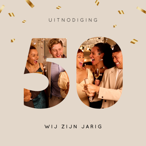 Zakelijke uitnodiging 50 jarig jubileum met eigen foto