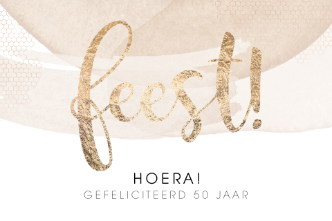 Feestelijke verjaardagskaart voor man of vrouw 50 jaar