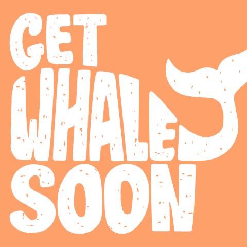 Beterschapskaart 'get whale soon' met walvis