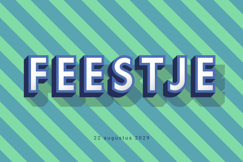 Kleurrijke uitnodiging met strepen voor een verjaardag