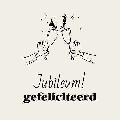 Zakelijke jubileum wenskaart met proostende champagne glazen