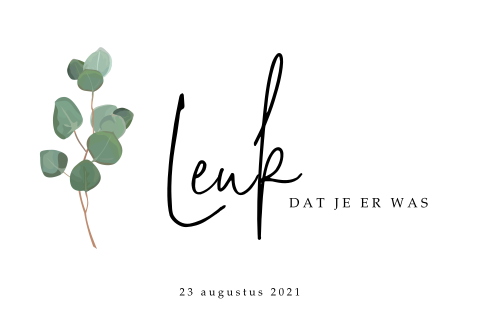 Rustige bedankkaart met botanisch takje