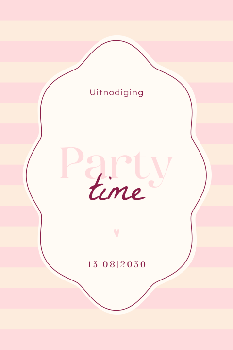 Pastel uitnodiging voor verjaardag met strepen