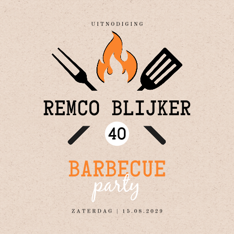 Moderne barbecue verjaardagsuitnodiging
