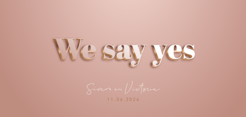 Hippe trouwkaart basic we say yes