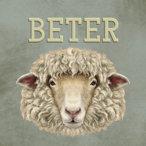 Stoere beterschapskaart met de kop van een schaap