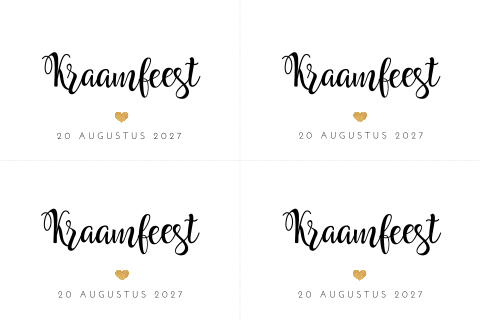 DIY labels geboortekaartje kraamfeest