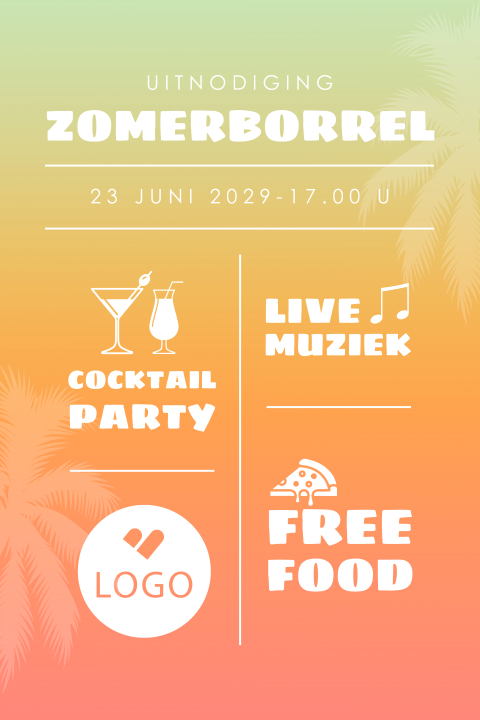 Zakelijke zomerborrel uitnodiging met eigen logo