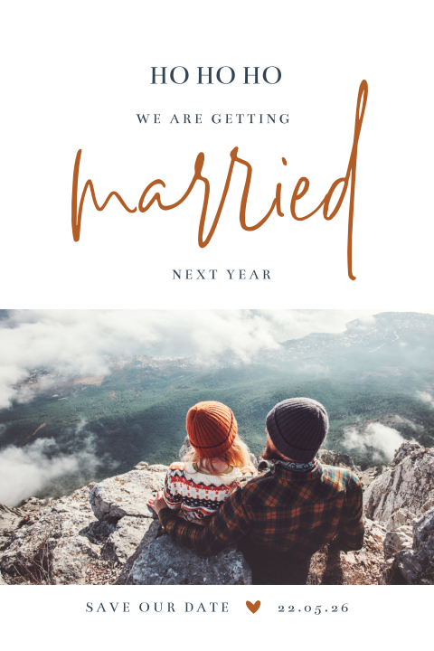 HoHoHo Save our date kerstkaart met foto