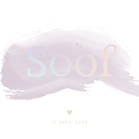 Hip holografisch geboortekaartje voor een meisje met foliedruk