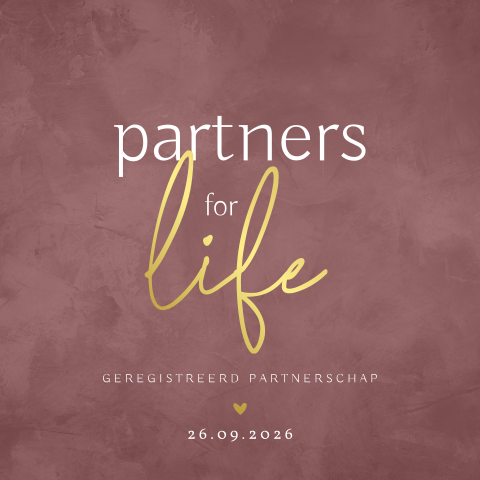 Rustige geregistreerd partnerschap kaart met foliedruk