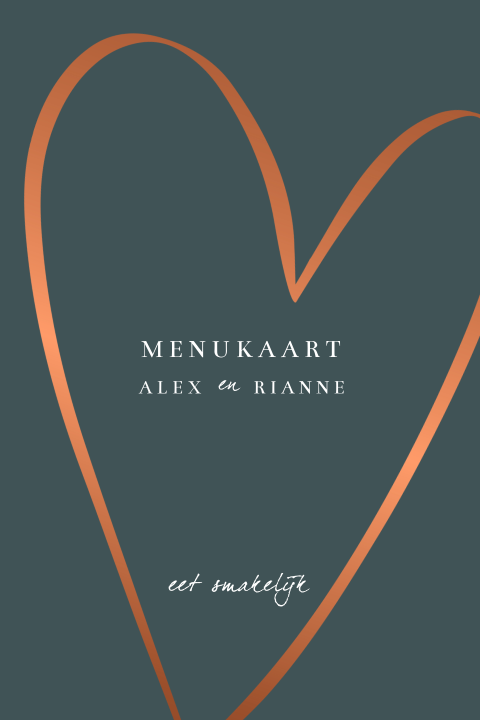 Menukaart One Love One Heart