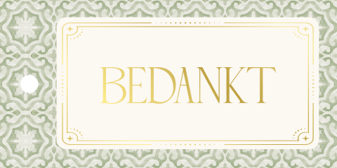 Trouwbedankje boho label met mediterraans patroon