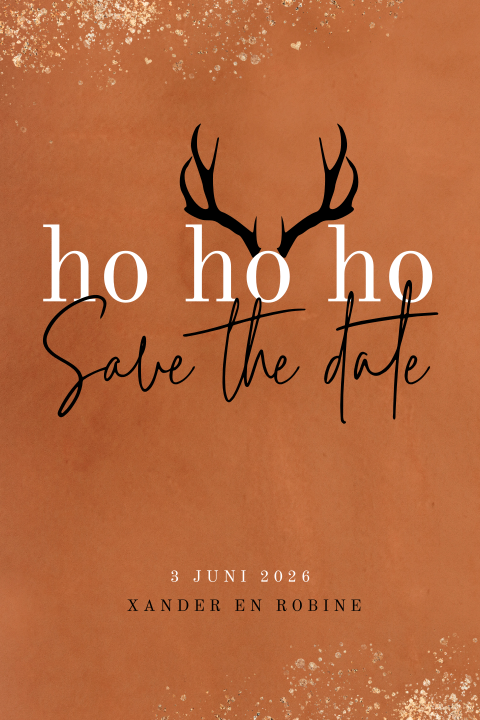 Hippe ho ho ho Save the Date kerstkaart