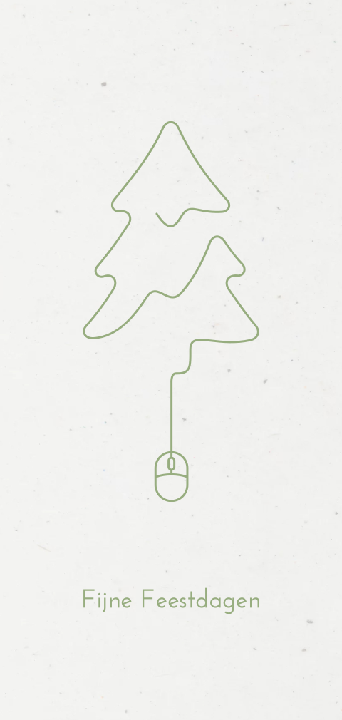 Eco kerstkaart zakelijk met kerstboom en computermuis