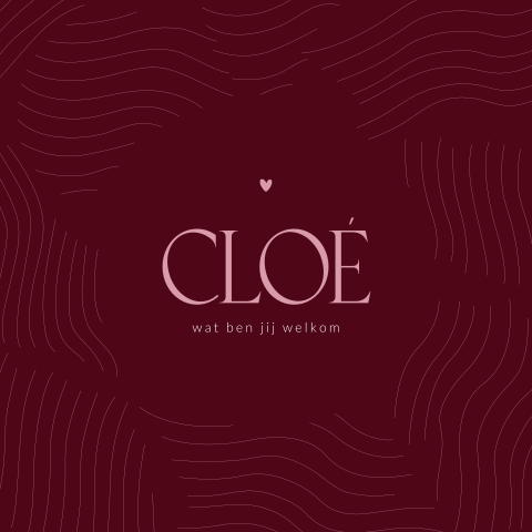 Geboortekaartje voor een meisje met organische strepen