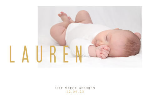 Strak foto geboortekaartje voor een meisje