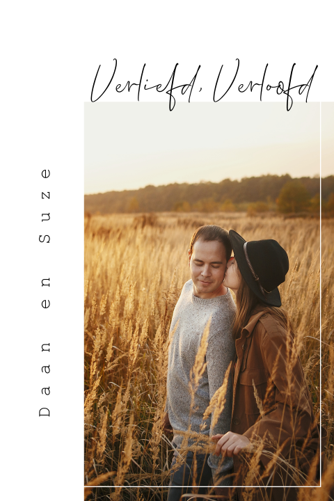 Rustige verlovingskaart verliefd, verloofd met foto