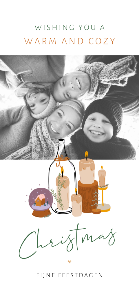 Warm and cozy Christmas kerstkaart met foto