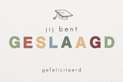 Vrolijke geslaagd kaart met hoedje