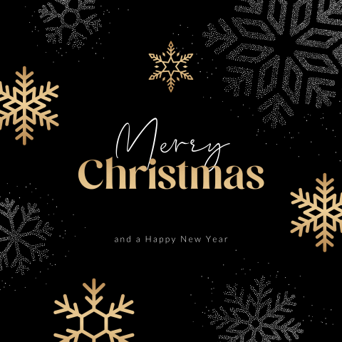 Chique kerstkaart met ijskristallen in goudlook