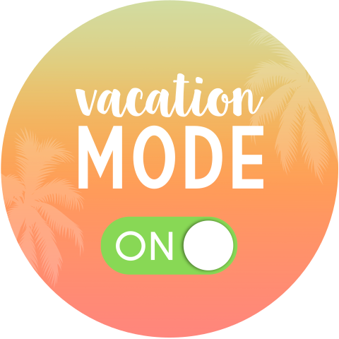 Zakelijke bedankkaart vacation mode on met schakelaar en logo