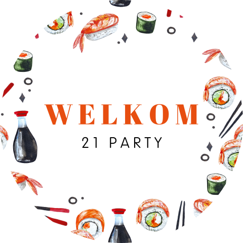Sushi welkomstbord 21 diner