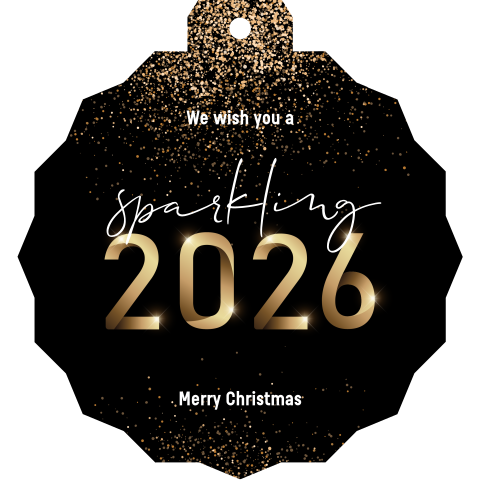 Kerstbal kerstkaart zakelijk sparkling 2026