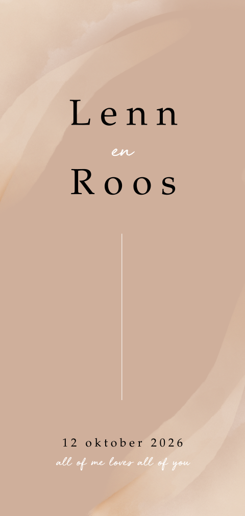 Trendy rondhoek trouwkaart met aquarel vegen