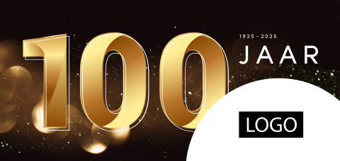Uitnodiging zakelijk 100-jarig jubileum met goud en logo