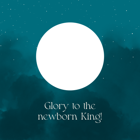 Christelijke kerstkaart met doorkijkje naar aquarel met de drie wijzen