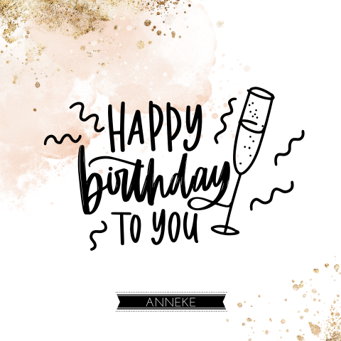 Happy birthday verjaardagskaart met aquarel en spetters