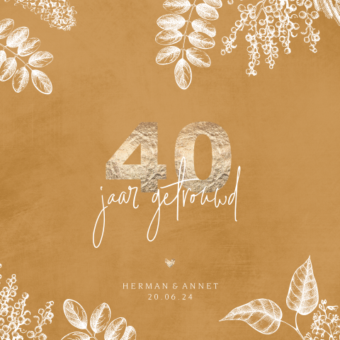 Bloemen uitnodiging 40 jaar getrouwd