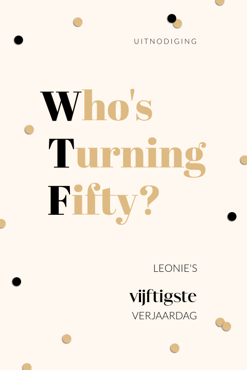 Grappige uitnodiging 50 jaar Who's Turning Fifty met confetti